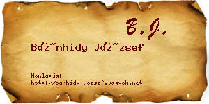 Bánhidy József névjegykártya